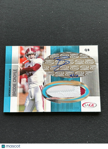 2006 SAGE Hit Brodie Croyle Patch Rookie