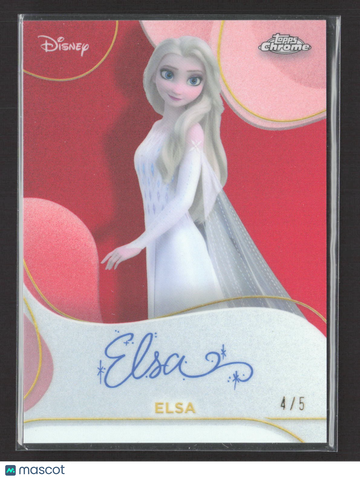 2025 Topps Chrome Disney Elsa Red Refractor Auto /5 #FA-15