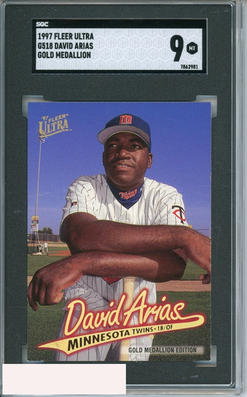 1997 FLEER ULTRA DAVID ARIAS #G518 SGC 9 GOLD MEDALLION
