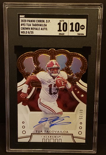 2020 Panini Chronicles DP Crown Royale #93 Tua Tagovailoa Auto Holo #8/25
