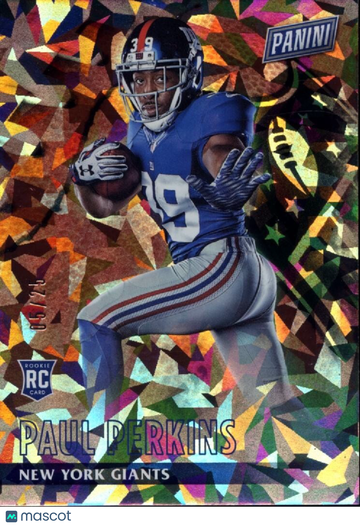 Paul Perkins 2016 Panini Black Friday Rookie Black Cracked Ice New York Giants