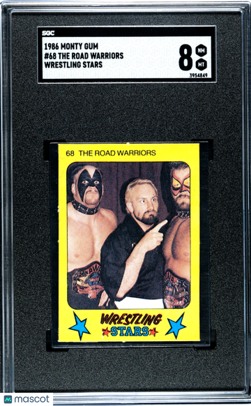 1986 Monty Gum The Road Warriors #68 Wrestling Stars SGC 8