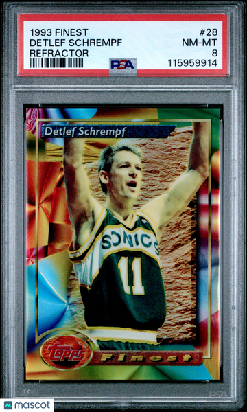 1993 Finest Detlef Schrempf #28 Refractor PSA 8