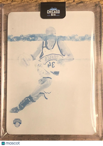 2020 Panini Mosaic #12 RAY ALLEN Cyan Printing Plate 1/1 Seattle Supersonics