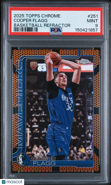 2025 Topps Chrome Cooper Flagg #251 Basketball Refractor Rookie RC PSA 9