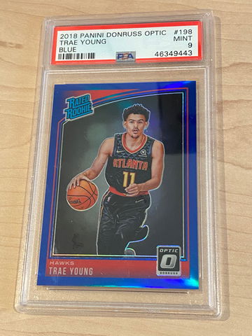 Trae Young 2018-19 Donruss Optic RC Blue /49 PSA 9