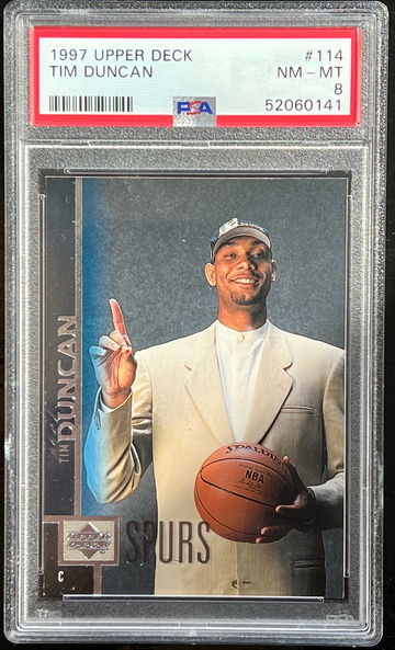 1997 Upper Deck RC #114 Tim Duncan PSA 8 Spurs