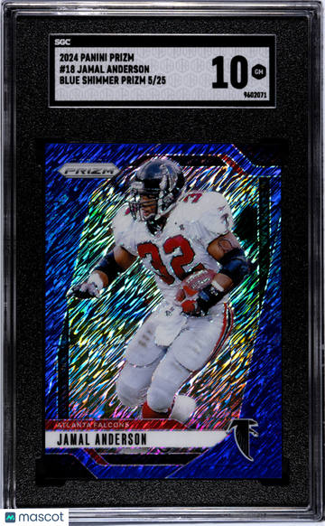2024 Panini Prizm Jamal Anderson #18 Blue Shim. /25 SGC 10