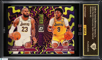 2024 Panini Donruss Optic Optical Illusions LeBron James/Bronny James Jr. #2 MBA 10