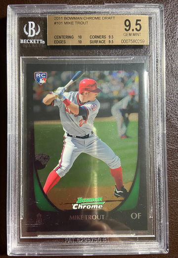 2011 Bowman Chrome Draft Mike Trout BGS 9.5