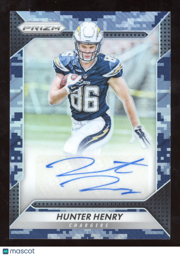 2016 Panini Prizm Football Hunter Henry #RA-HHR Autograph Blue Camo /25