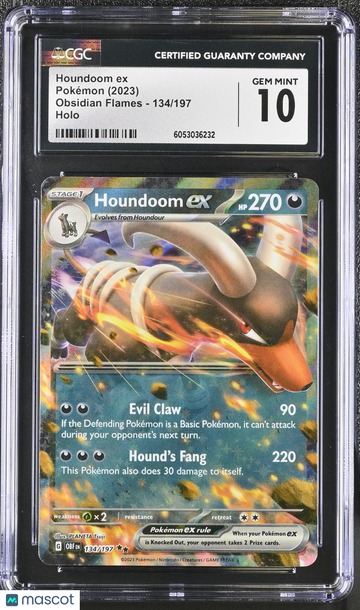 2023 Pokemon Obsidian Flames Houndoom ex Holo CGC 10 #134/197