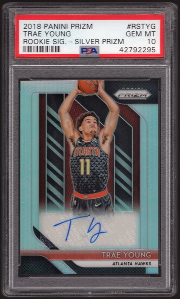 Trae Young 2018 Prizm Rookie Signatures Silver Prizm PSA 10