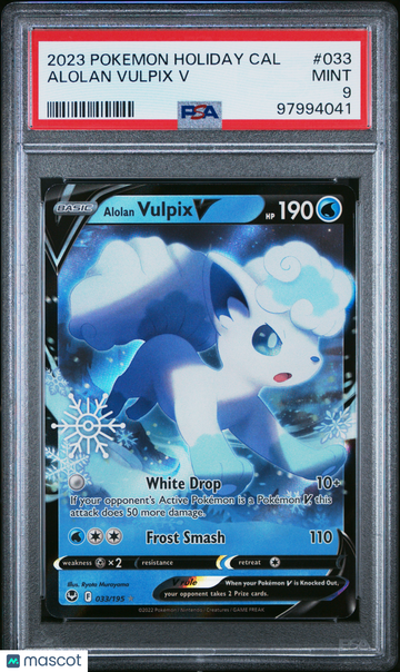 2023 Pokemon Holiday Calendar Alolan Vulpix V PSA 9 #033