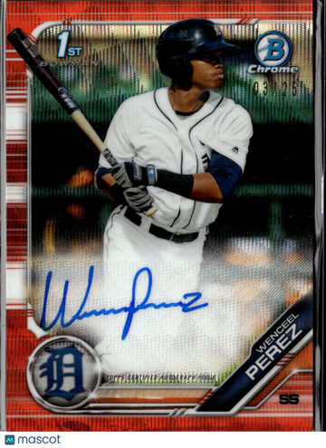 2019 Bowman Chrome Wenceel Perez #CPA-WP Red Shimmer Refractor /25 0.