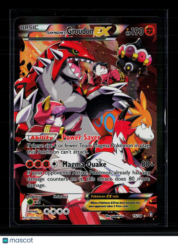 2015 Double Crisis Team Magma's Groudon EX Holo Rare FA #15/34
