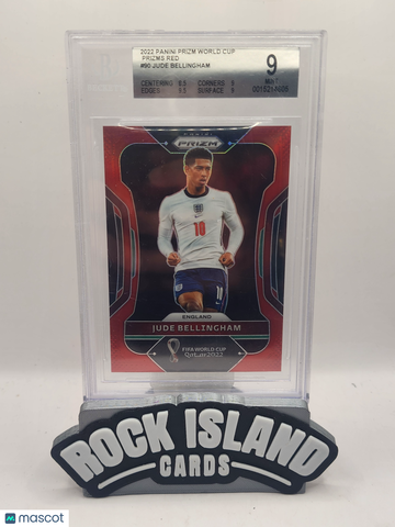 2022 Panini Prizm Jude Bellingham #90 Red Road to Qatar /399 BGS 9