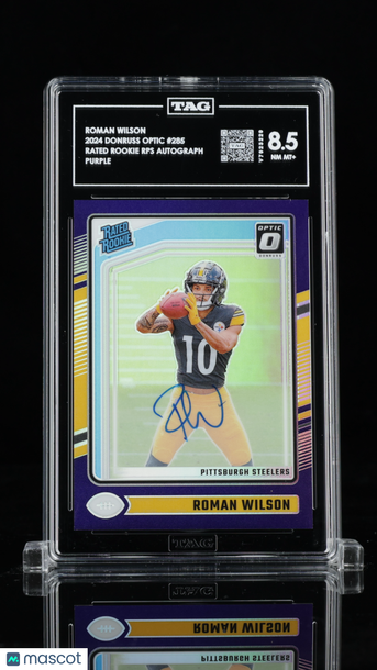 2024 Donruss Optic Rated Rookie Roman Wilson #285 Purple /35 Rookie TAG 8.5