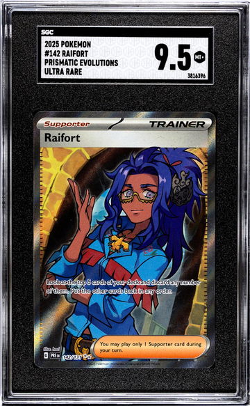 2025 Prismatic Evolutions #142/131 Raifort Ultra Rare SGC 9.5
