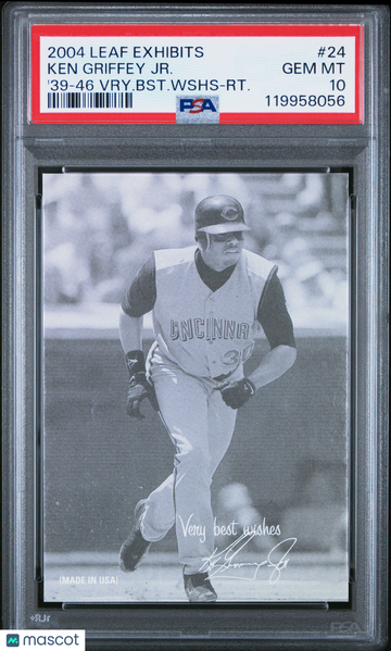2004 Leaf Exhibits Ken Griffey JR. #24 '39 46 Vry. BST. Wshs RT. PSA 10