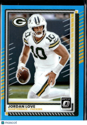 Jordan Love 2025 Panini Donruss Optic Prizm Blue /349 Green Bay Packers