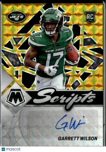 2022 Panini Mosaic Scripts Garrett Wilson #RS-GW Gold /10 RC
