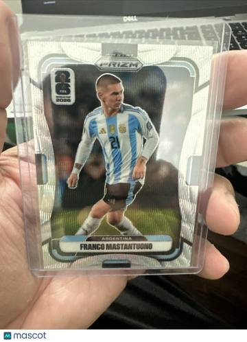 2026 Panini Prizm FIFA World Cup Silver Wave #20 Franco Mastantuono Argentina Soccer Card