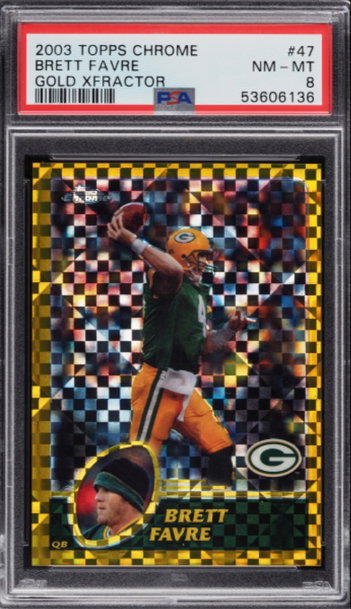 2003 Topps Chrome Gold Xfractor /101 Brett Favre PSA 8