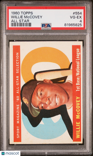 1960 Topps Willie Mccovey #554 All Star PSA 4