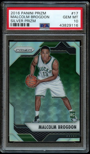 2016 Panini Prizm Malcolm Brogdon Silver Prizm PSA 10 Gem Mint Rookie #17