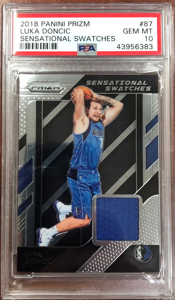 2018 Panini Prizm Luka Doncic RC Swatch PSA 10