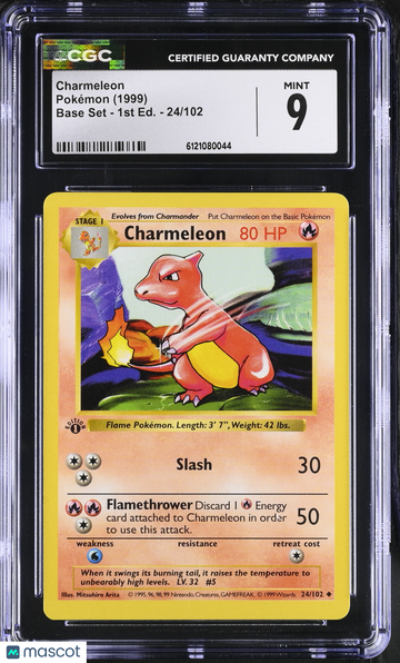 1999 Pokemon Base Set Charmeleon 24/102 1st Edition CGC 9 #24/102