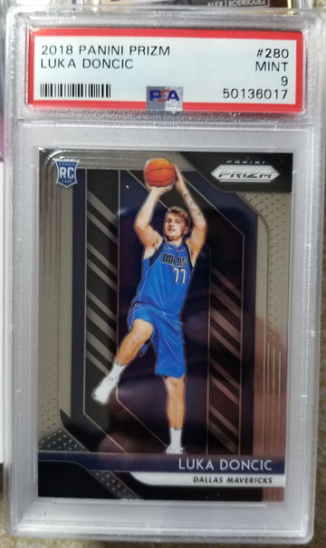 Luka doncic 2018 rookie rc prizm psa Mint 9