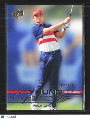 2026 Upper Deck Golf Young Guns UD Exclusives Nick Gross #123 /100 Young Guns