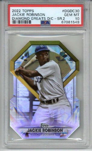 2022 TOPPS DIAMOND GREATS DIE CUTS SERIES 2 JACKIE ROBINSON DODGERS PSA 10