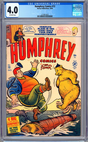 HUMPHREY COMICS #13 CGC 4.0 JOE PALOOKA ARTIST HAM FISHER STORY COVER & ART 1950