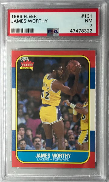 James Worthy Rookie 1986 Fleer #131 - PSA 7