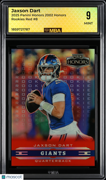 2025 Panini Honors 2002 Honors Rookies Jaxson Dart #8 Red MBA 9