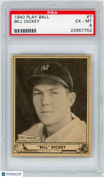 1940 Play Ball Bill Dickey #7 PSA 6