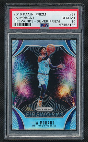 2019 Prizm Ja Morant Fireworks Silver Prizm #28 PSA 10