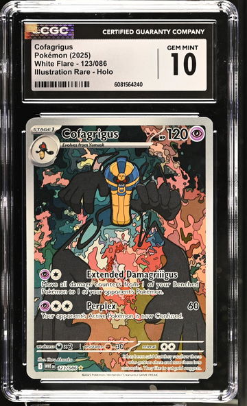 2025 Pokémon White Flare Illustration Rare Cofagrigus #123/086 Holo CGC 10