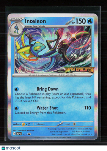 2025 Pokemon Mega Evolution Inteleon Holo Rare Trading Card #002