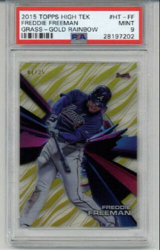2015 TOPPS HIGH TEK GRASS GOLD RAINBOW #HT-FF FREDDIE FREEMAN CARD PSA 9 LOW POP