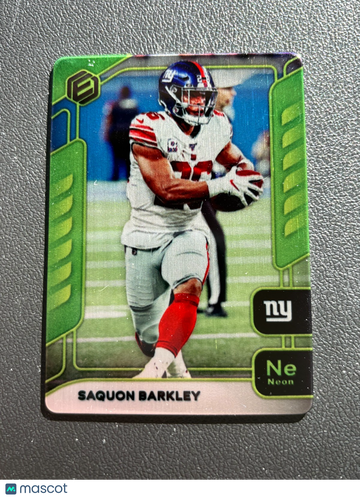 Saquon Barkley 2020 Elements Neon SSP Metal Card New York Giants 4/10