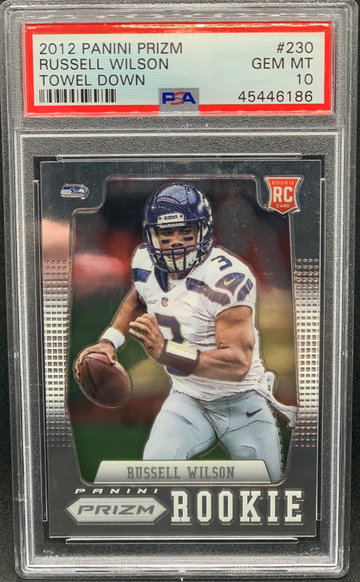 Russell Wilson 2012 Panini Prizm Towel Down Rookie PSA 10 #230