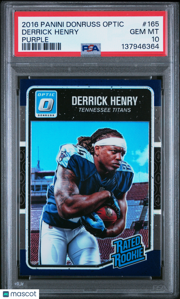 2016 Panini Donruss Optic Derrick Henry #165 Purple Rookie PSA 10