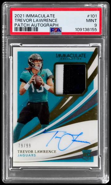 2021 Panini Immaculate Collection Trevor Lawrence Patch Autograph PSA 9 RC