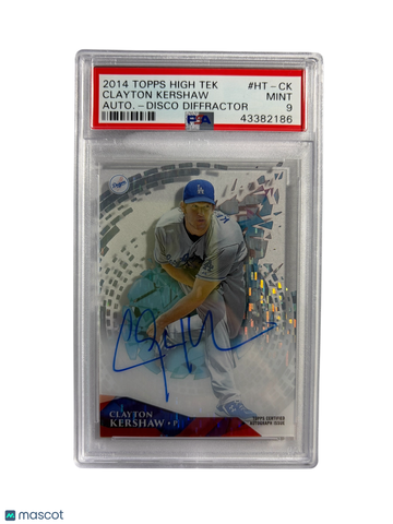 2014 Topps High Tek Clayton Kershaw #HT-CK Autograph Disco Diffractor PSA 9