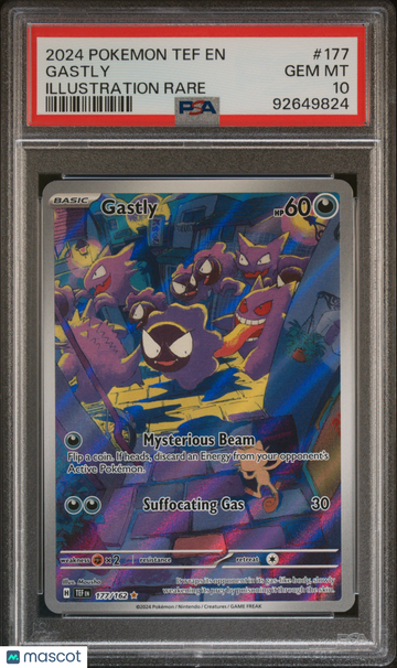 2024 Pokemon Tef EN-Temporal Forces Gastly Illustration Rare PSA 10 #177