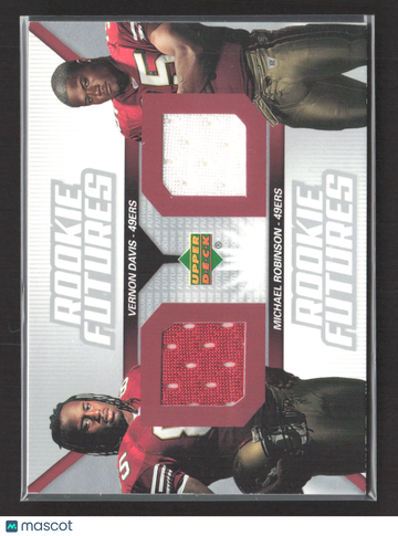 2006 Upper Deck Rookie Futures Michael Robinson Vernon Davis #RF2-DR Dual Jersey Event-Worn Memorabilia